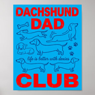 Affiche Club Papa Dachshund sur design dos