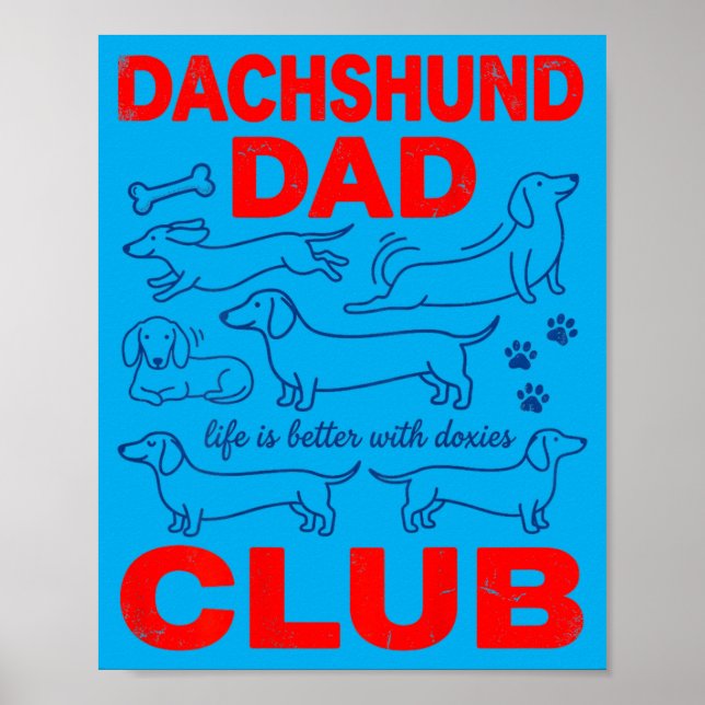 Affiche Club Papa Dachshund sur design dos (Devant)