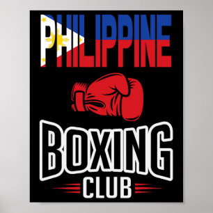 Affiche Club philippin de boxe drapeau