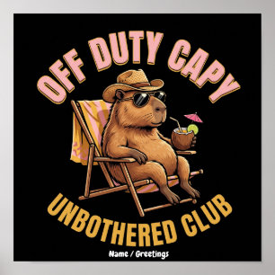 Affiche Club Rétro de Capybaras Décontractés Hors Service