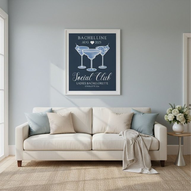 Affiche Club Social de l'Enterrement de Vie de Jeune Fille (Créateur téléchargé)