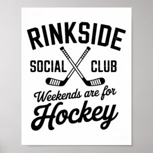 Affiche Club Social Rinkside Vibe Rétro Hockey sur Glace