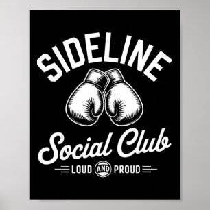 Affiche Club social sur la touche de boxe Mma bruyant et f