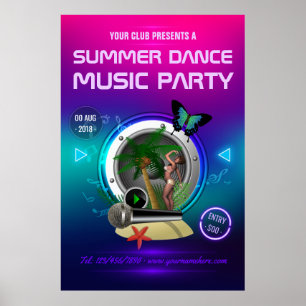 Affiche Club Summer Dance Musique Party Addition