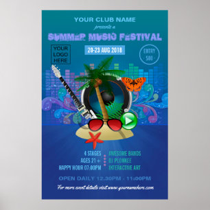 Affiche Club Summer Music Festival ajouter un logo publici