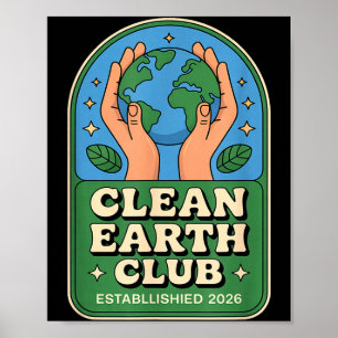 Affiche Club Terre propre - badge environnemental éco-enfa