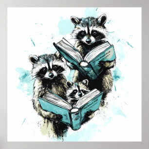 Affiche Club vintage des Lecteurs Raccoon
