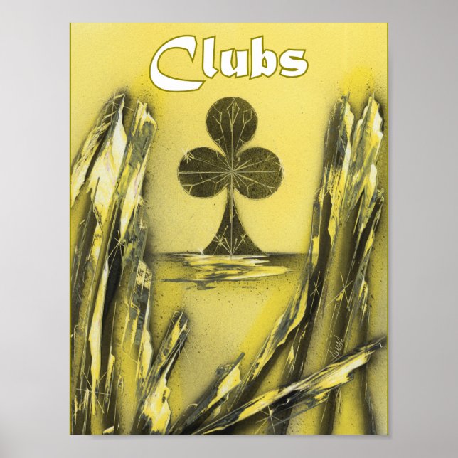 Affiche Clubs en noir à jaune (Devant)
