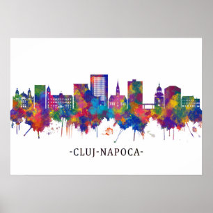 Affiche Cluj-Napoca Roumanie Skyline