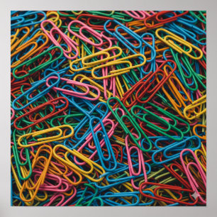Affiche Cluster Paperclip coloré