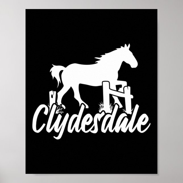 Affiche Clydesdale Ébauche Cheval Pun Horseback équitation (Devant)