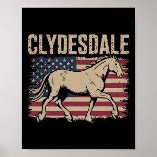 Affiche Clydesdale Horse Géant Horse Pony Horseback équita