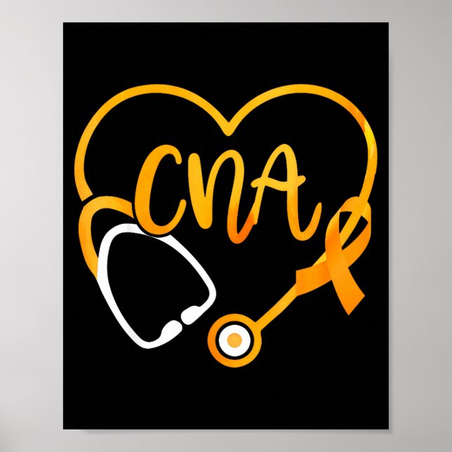 Affiche Cna Heart Stethoscope Ribbon Multiple Sclerosis Aw (Devant)