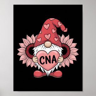 Affiche Cna Infirmière Gnome Holt Coeur Tournesol Valentin