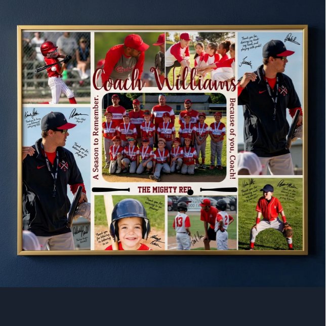Affiche Coach Appreciation Photo Collage Team  (Créateur téléchargé)