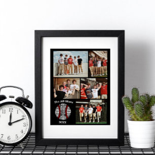 Affiche Coach baseball Photo Collage Nom de l'équipe #