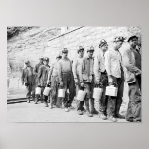 Affiche Coal Miners Finishing Shift - Virginia occidentale