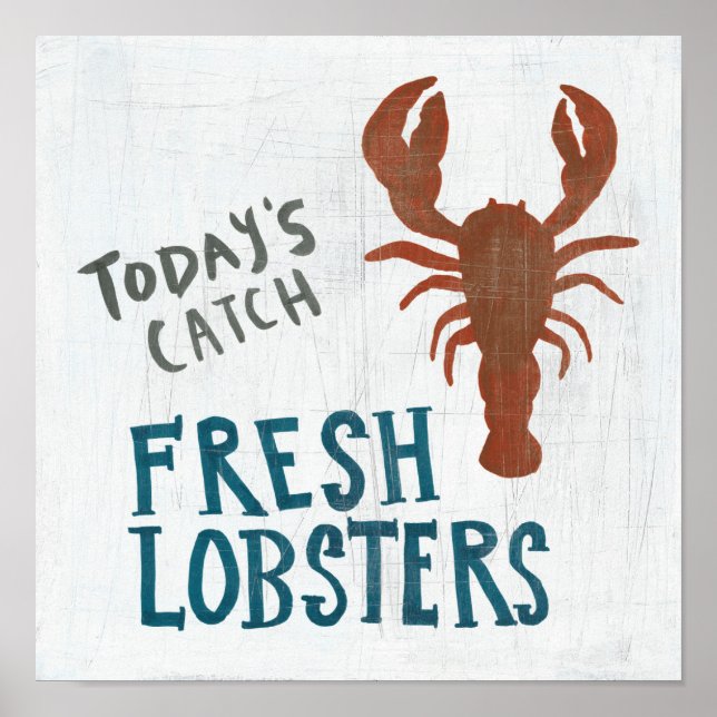 Affiche Coastal Art | Fresh Lobsters (Devant)
