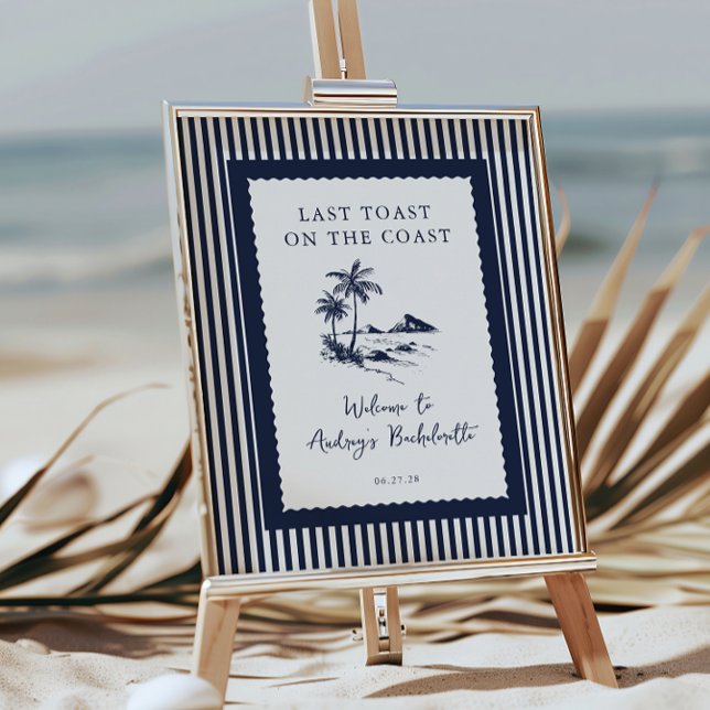 Affiche Coastal Bachelorette Party Welcome Sign (Créateur téléchargé)