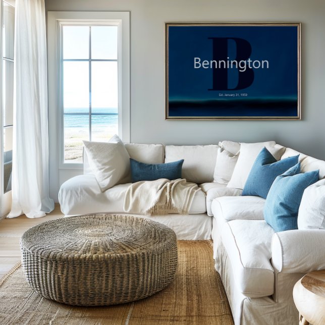 Affiche Coastal Beach Custom Last Name Decor Prints (Créateur téléchargé)