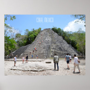 Affiche Coba Pyramide Ruines Riviera Maya Mexique