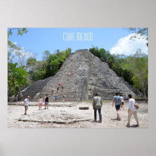 Affiche Coba Pyramide Ruines Riviera Maya Mexique
