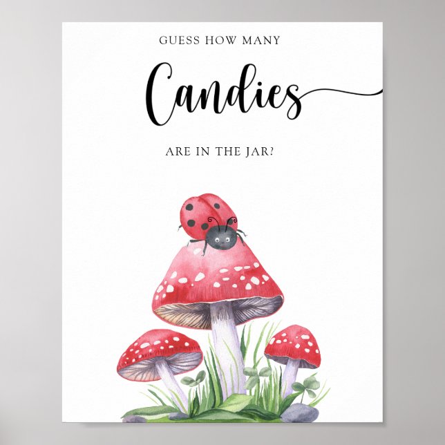 Affiche Coccinelle - devinez combien de bonbons (Devant)