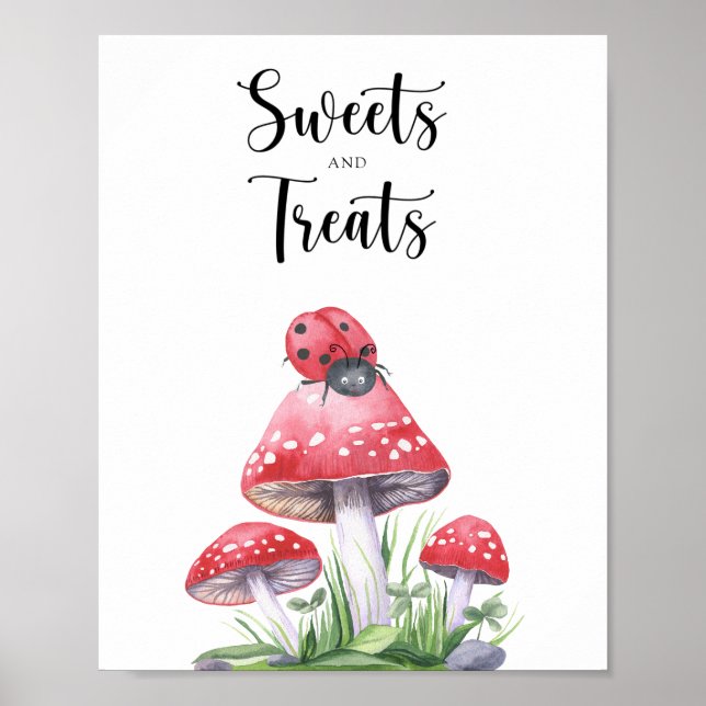 Affiche Coccinelle - douceurs et friandises baby shower (Devant)