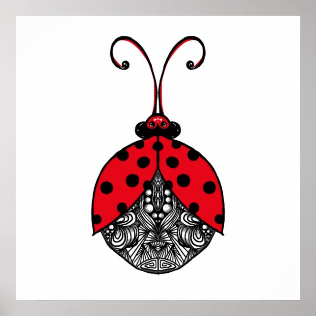 Affiche Coccinelle enchevêtrement de lignes (Devant)