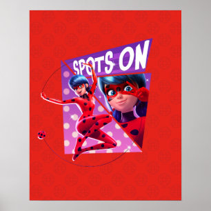Affiche Coccinelle Spots Sur Graphique Violet
