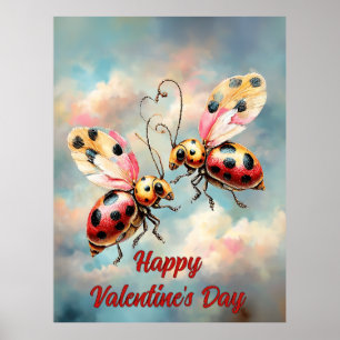 Affiche Coccinelles Romantiques en Vol