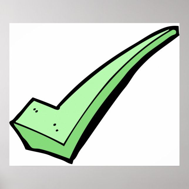 Affiche Coche Vert Symbole de Validation (Devant)