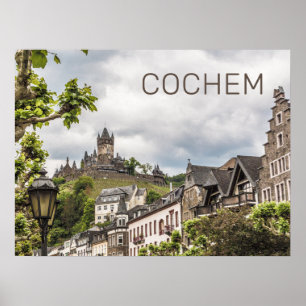 Affiche Cochem Moselle Panorama Allemagne Souvenir