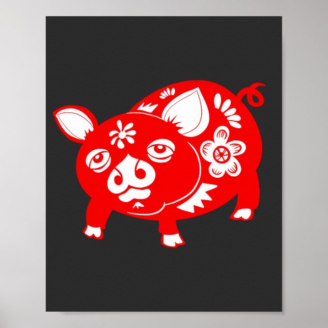 Affiche Cochon chinois de zodiac (Devant)