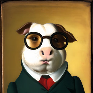 Affiche Cochon de Guinée anthropomorphique Aristocratique