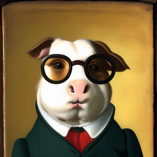 Affiche Cochon de Guinée anthropomorphique Aristocratique