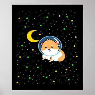 Affiche Cochon De Guinée Dans L'Espace   Cute Astronomie G