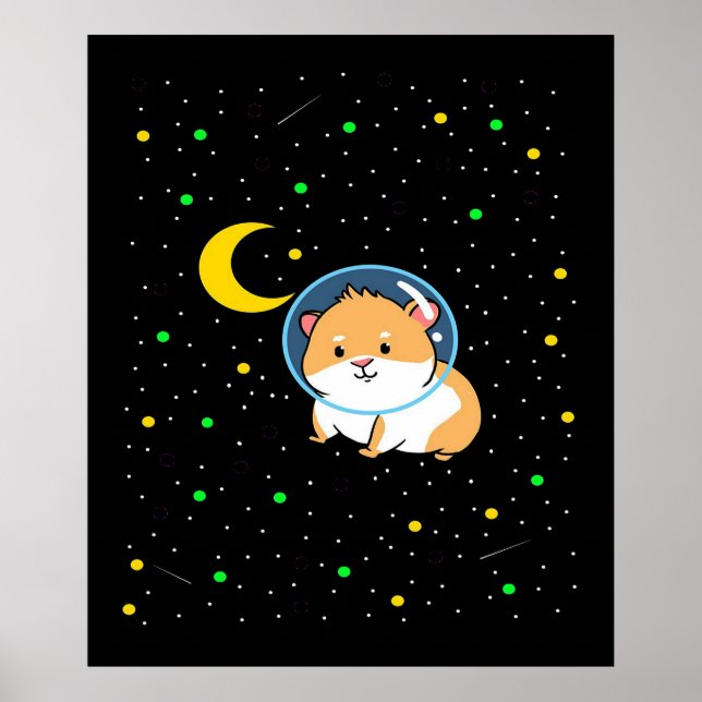 Affiche Cochon De Guinée Dans L'Espace | Cute Astronomie G (Devant)