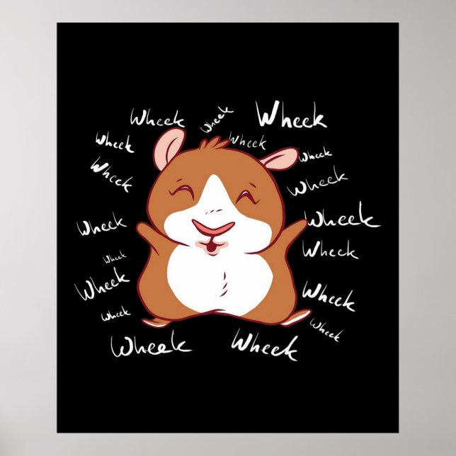 Affiche Cochon de Guinée | Drôle Guinée Pig Dons Wheek (Devant)