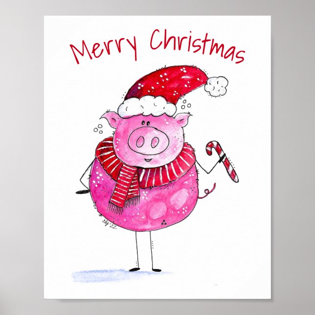 Affiche Cochon de Noël lunatique (Devant)