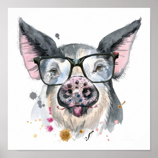 Affiche Cochon tendance (Devant)