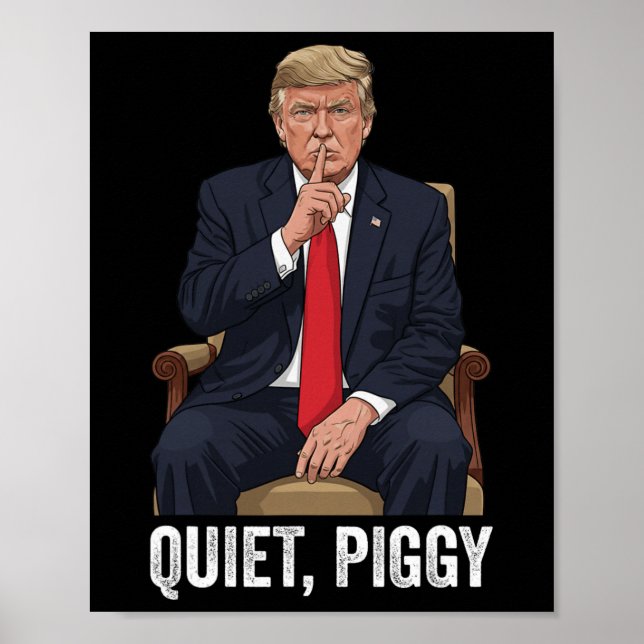 Affiche Cochon tranquille Donald Trump déclaration politiq (Devant)