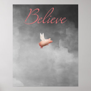 Affiche cochon volant