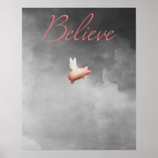 Affiche cochon volant