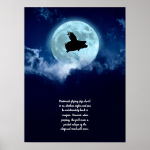 Affiche Cochon volant nocturne