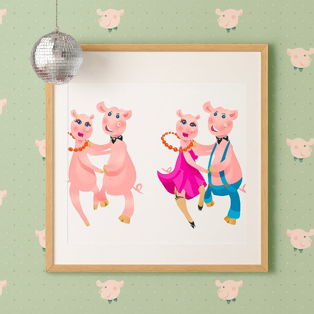 Affiche Cochons dansants (Créateur téléchargé)