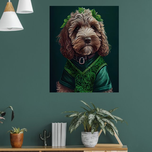 Affiche Cockapoo Dog en robe de fête St. Patrick (Salon 1)