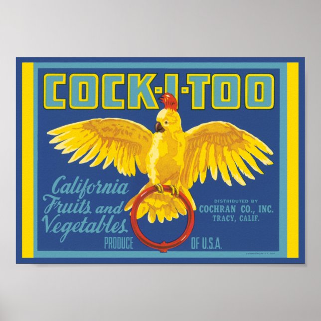 Affiche Cockatoo California Fruit and Vegetable (Devant)