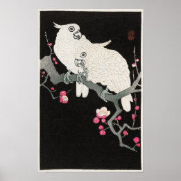 Affiche Cockatoos et fleurs de prunes par Ohara Koson