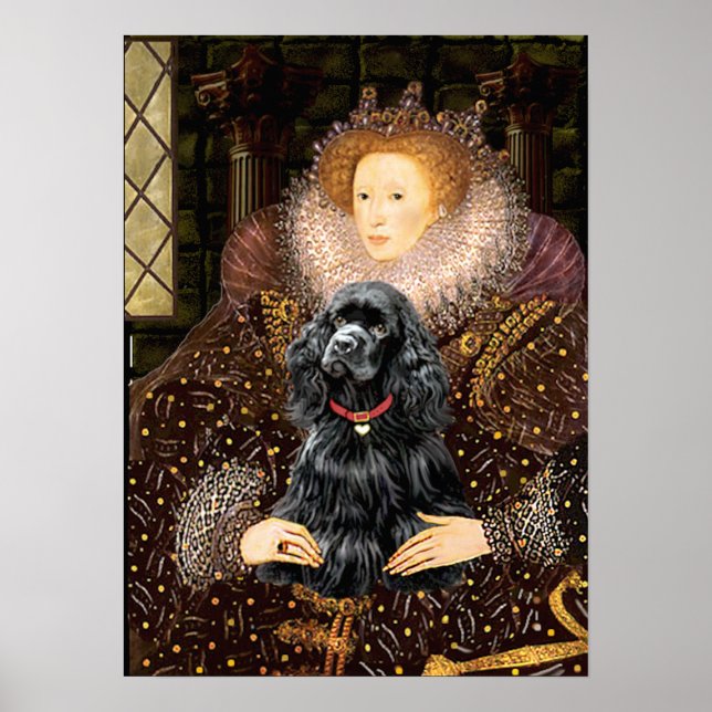 Affiche Cocker (noir) - Reine (Devant)